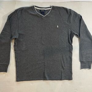 Men’s Polo Ralph Lauren Charcoal V-Neck Sweater size XL